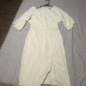 Elegant Cream Midi Dress